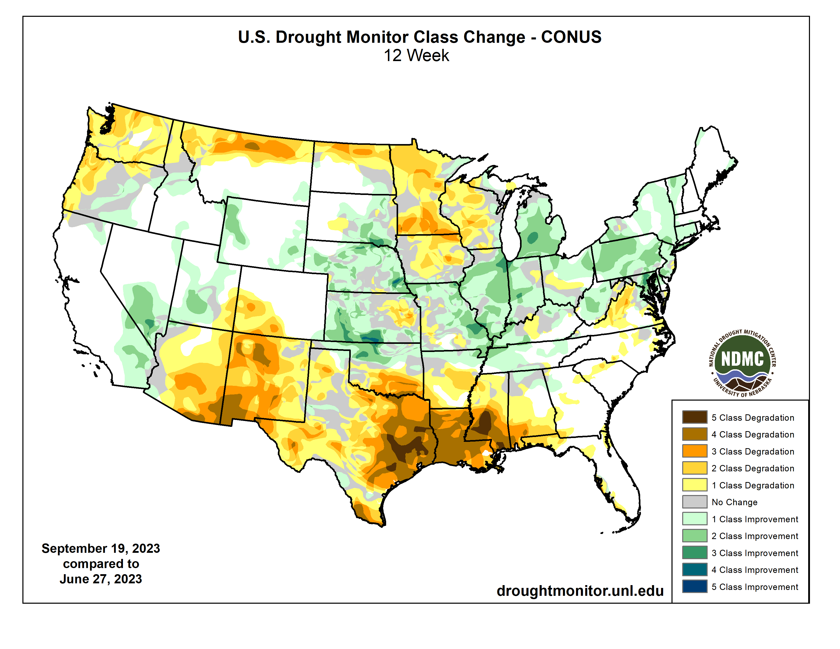 Summer 2023 In Review A Look Back At Drought Across The U S In 10 Current Conus Chng 12W (1) 